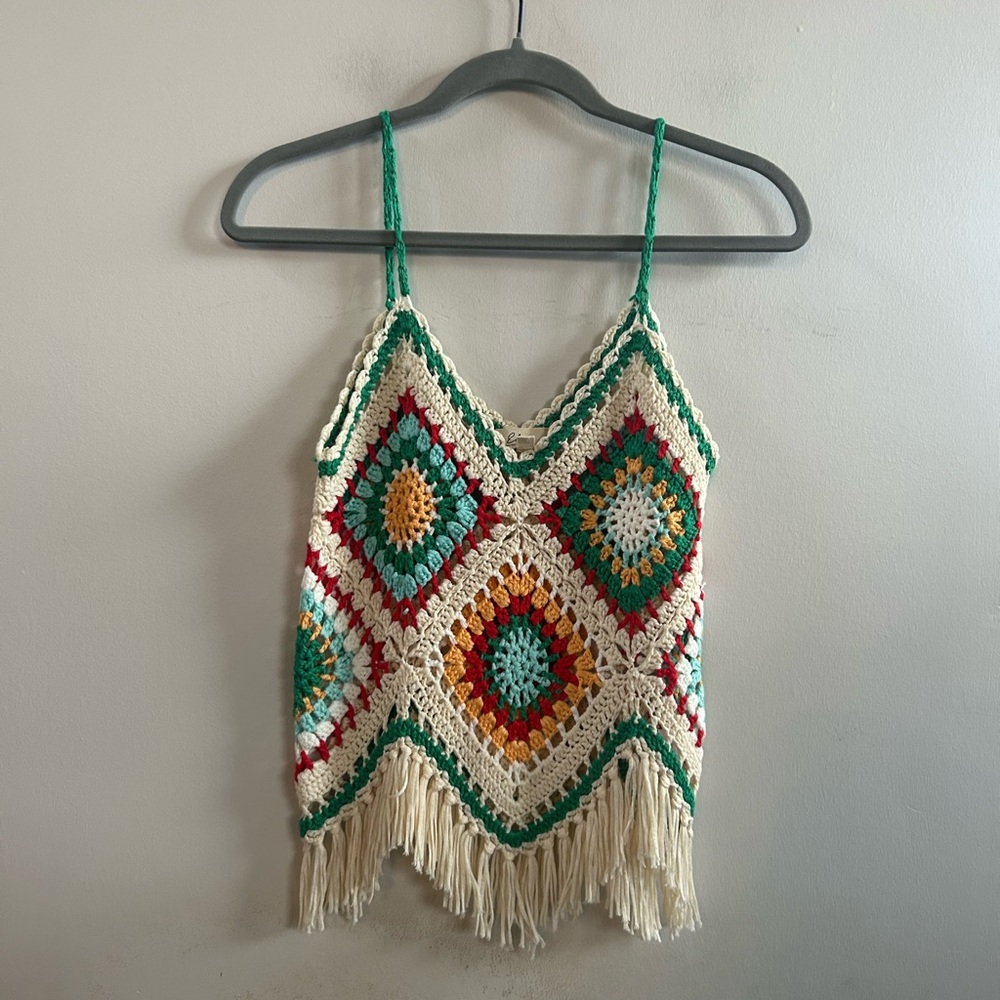 Elam‎ boutique crochet tank top small